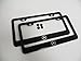 Deepro 2 Pieces Mercedes-Benz Logo Black Metal License Plate Frame with Screw Cap Covers