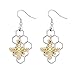 NOUMANDA Geometric Hexagon Silver Honeycomb with Gold Bee Earrings Charm Nature Women Jewelry