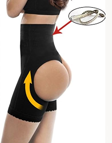 Wpcheng Waist Shapewear Workout Waist Trainer Steel Corset Butt Lifter With Tummy Control Booty Lifter Two Holes Black L
