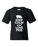 Keep Calm And Love Pigs Statement Novelty Youth Kids T-Shirt Tee