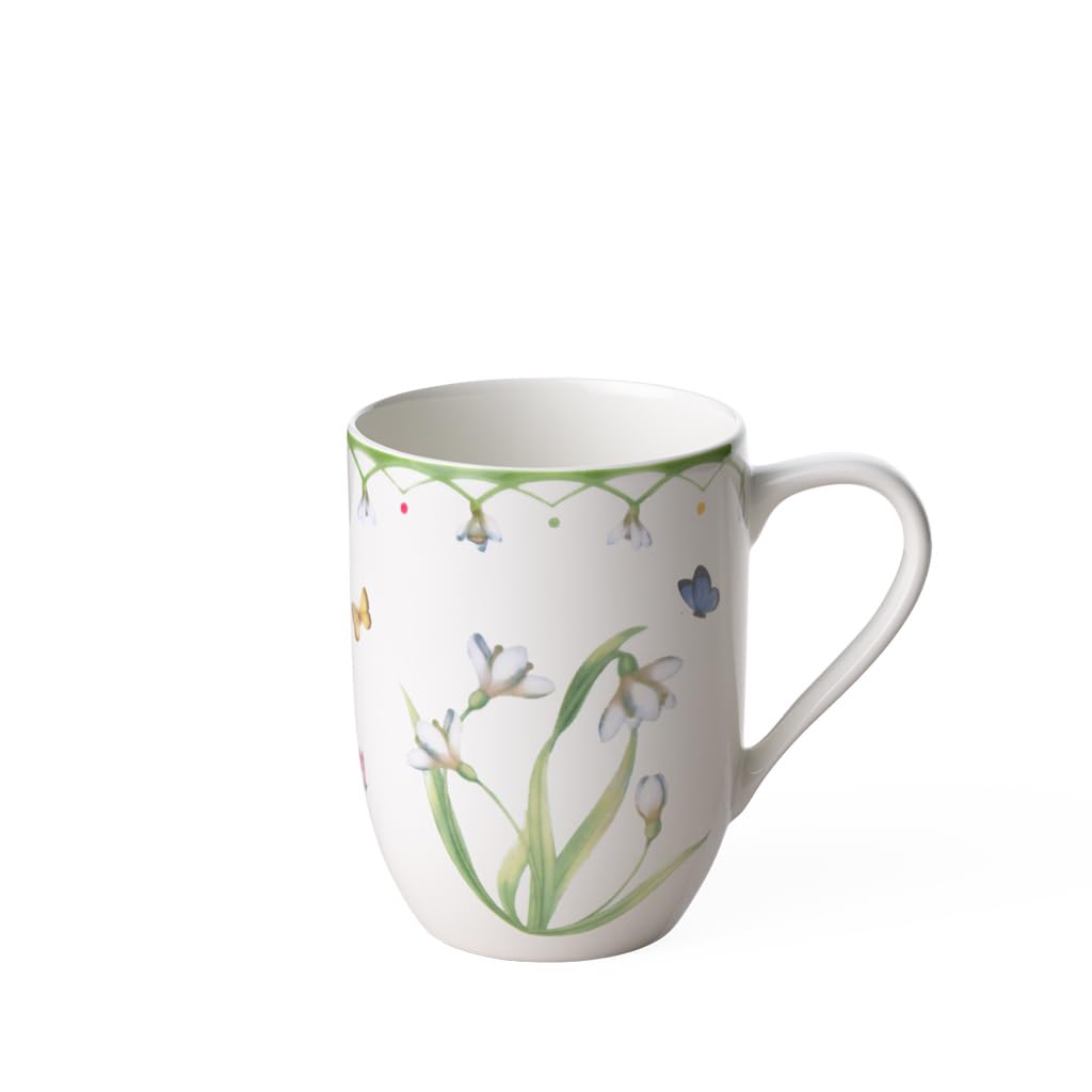 Villeroy & Boch Colorful Spring Mug, 11.5 oz, Premium Porcelain, White/Colored
