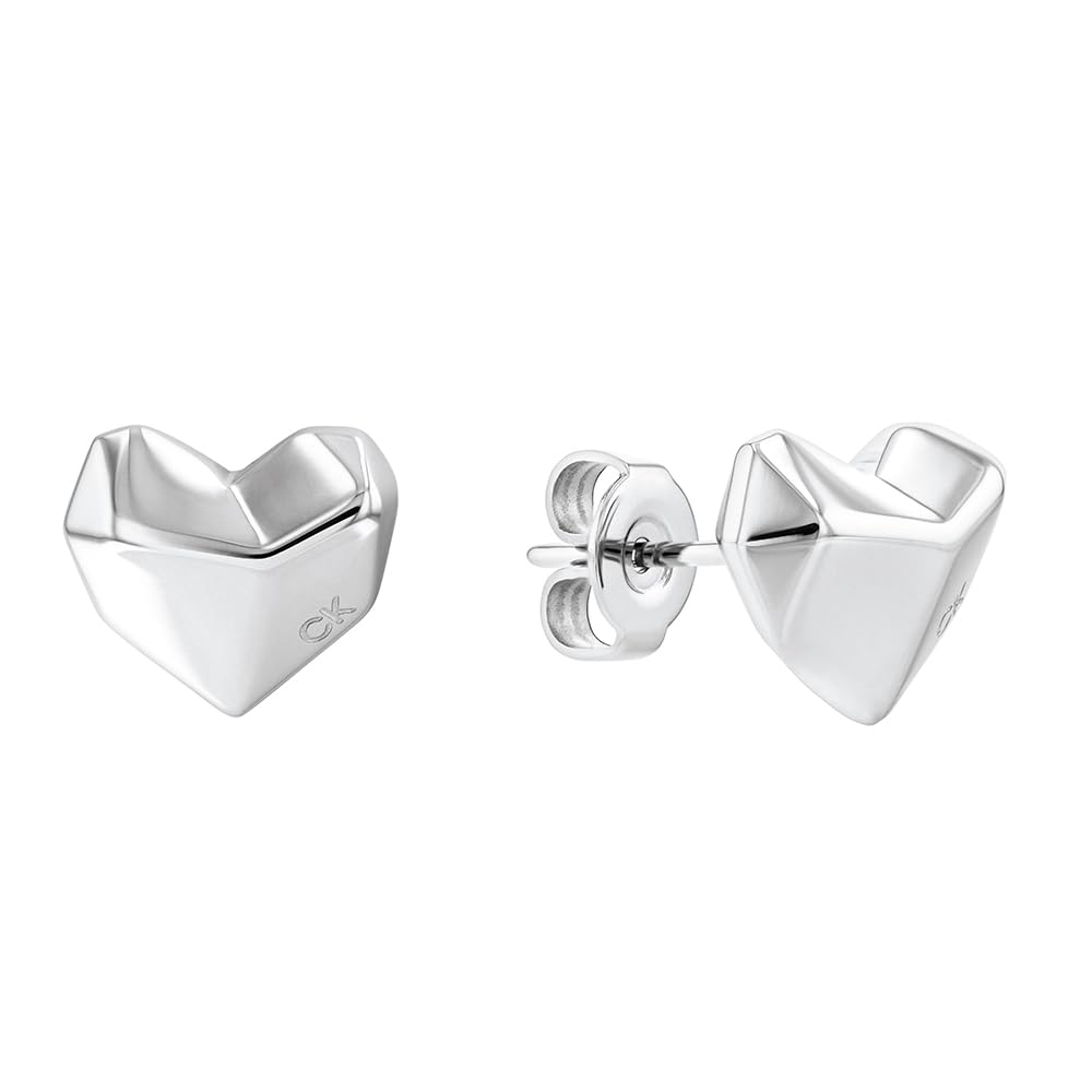 Calvin Klein Women's FACETED HEART Collection Stud Earrings with Heart Shape - 35000041