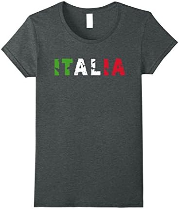 Womens Italy Italian Soccer Flag T-Shirt Italia Tricolore Maglietta XL Dark Heather