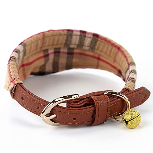 image for SuperBuddy Dog Cat Collars Leather for Small Pet Adjustable Bow-tie an