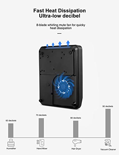 Portable Induction Cooktop, Deik 1800W Sensor Touch Induction Cooker with Child Safety Lock, Countertop Burner with Timer, 15 Power Levels and 10 Temperature Settings, Crystal Plate Surface, Black