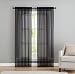 GoodGram 2 Pack: Basic Rod Pocket Sheer Voile Window Curtain Panels - Assorted Colors (Black) primary