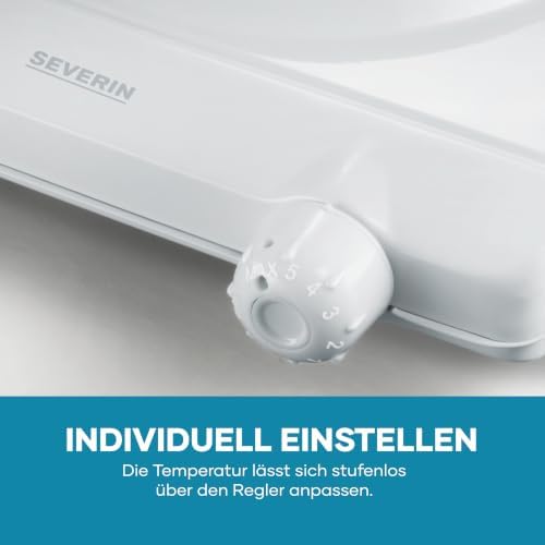 Kochplatte für Küche, Büro oder Camping, kleine Herdplatte mit stufenloser Temperatureinstellung, Campingkocher für einen Topf, weiß, single, 1.500 W, KP 1091