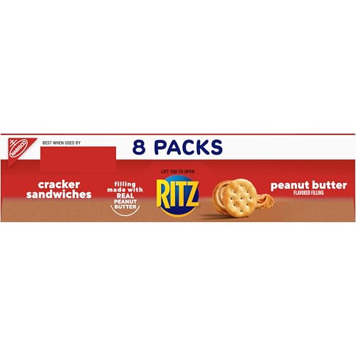 RITZ PEANUT BUTTER SANDWICH CRACKERS, LUNCH SNACKS, 48 SNACK PACKS (6 BOXES, 6 CRACKERS PER PACK)