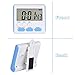 Mudder 3 Pack 24 Hours Magnetic Kitchen Timers with Digital Alarm Clock Timer, Loud Alarm and Big Screen (Blue)
