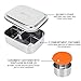 Stainless Steel Lunch Box for Kids with Leakproof Dips Condiment Container (3.3oz) , 3 Compartment Metal Bento Boxes Healthy，Durable，BPA Free, All Stainless