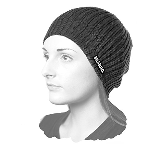 Beardo houdini beanie, plain ribbed, dark grey
