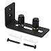 Stay Roller Guide Sliding Barn Door Bottom Guide Adjustable Floor Guide Wall Mounted Hardware with Black Power Coat-Flush to Floor