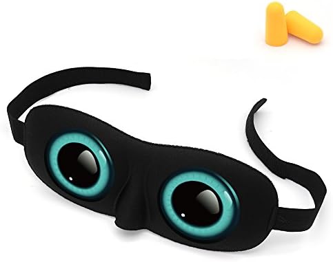 Unique 3D Sleep Mask With Sci-Fi Angel Eye Labeling, Adjustable Strap Ultra lightweight & Comfortable Sleeping eyeshades for Travel, Nap, Shift Works (Frog's eye)