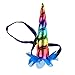 DreamLily Girls Elastic Magical Costume Shiny Unicorn Horn Headband Halloween Animal Hair band BL01 (Rainbow)
