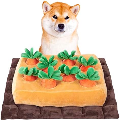 ペットおもちゃ にんじん ノーズワーク おやつ隠し 訓練毛布 ペット 犬 分離不安 ストレス解消 集中力向上 嗅覚訓練 おもちゃ 運動不足 食いすぎる対策 噛む 知育 8個にんじん にんじん野菜畑を引っ張る01