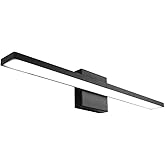Ralbay 24inch Modern LED Black Vanity Light Frosted Aluminum for Bathroom Vanity Lighting Fixtures Cool White 6000K