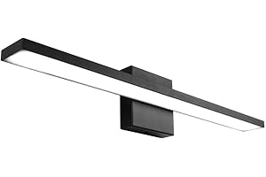 Ralbay 24inch Modern LED Black Vanity Light 20W Frosted Aluminum for Bathroom Vanity Lighting Fixtures Cool White 6000K