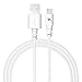 Tech Armor Apple MFi Certified Lightning Cable to USB A - 6FT White - Tough-Braided Extra-Strong Jacket - Sync/Charge iPhone & iPad