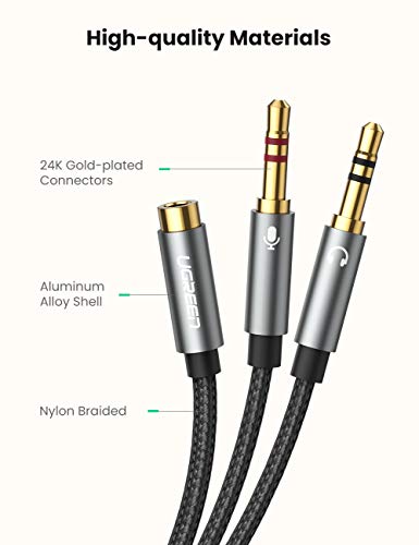 3 UGREEN+Headphone+Splitter+Computer+Smartphone
