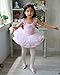 CM-CG Little Girls' Short Sleeve Tiered Tutu Ballet Party Dresses 4-5Y, Pink