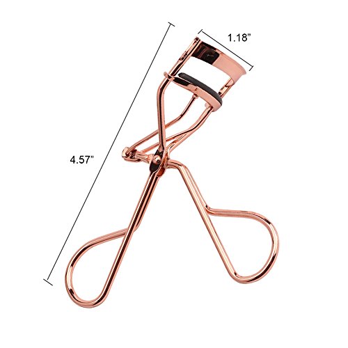 WOKOTO Rose Gold 3 in 1 Eyelash Curler and False Eyelash Applicator and sissors Eye Lashes Clip Eyelash Extensions Tweezers for Easy Lash Makeup