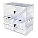 Deflecto Stackable Cube Organizer, Desk and Craft Organizer, 4 Drawers, Clear, Removable Drawers and Dividers, 6