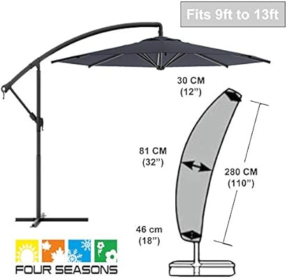 Amazon Com Offset Umbrella Cover Patio Umbrella Cover For 9ft To 13ft Cantilever Parasol Outdoor Market Umbrellas Cover With Zipper And Water Resistant Fabric Dark Kitchen Dining