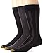 Gold Toe Men's Classic 3-Pack Dress, Black Boardwalk Stripe/Charcoal Flat/Black Rib, Sock Size: 10-13/Shoe Size:9-11
