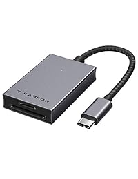 RAMPOW - Lector de tarjetas USB C a SD MicroSD (tipo C, Thunderbolt 3), adaptador SD, compatible con MacBook Pro, MacBook, MacBook Air iPad Pro 2018, Samsung Galaxy S10 S9 S8, Surface Book 2 y más)