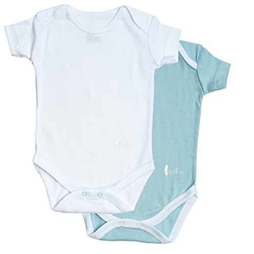 Feathers Baby Boys Blue/White 100% Cotton Super Soft Onesies Undershirts 2-Pack