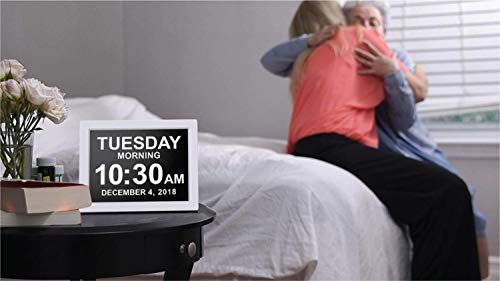 [Newest Version] American Lifetime Day Clock - Extra Large Impaired Vision Digital Clock with Battery Backup & 5 Alarm Options (White) - Thumbnail 2