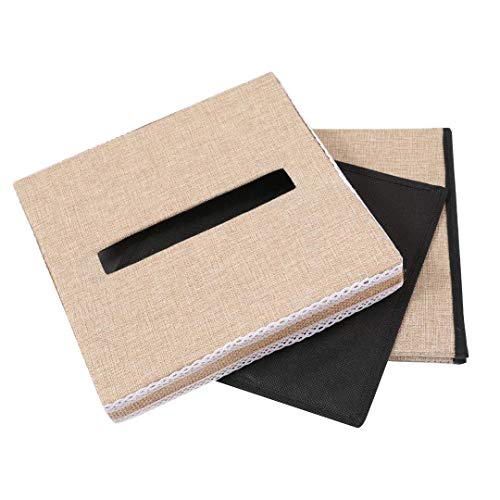 FLUYTCO Rustic Wedding Card Envelope Box - Thick Linen Fabric & Removable Ribbon Bow - Collapsible - Perfect for Weddings, Baby Showers, Birthdays, Graduations - Large Size, 100+ Cards - Thumbnail 5