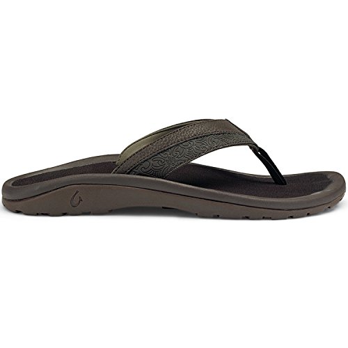 Olukai Men's Ohana Koa Sandal (Charcoal/Charcoal, 10)