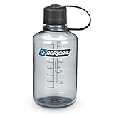 NALGENE 2078-2030 Tritan 1-Pint Narrow Mouth BPA-Free Water Bottle,Gray,1 Pint