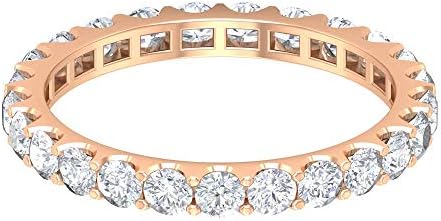 完全エタニティリングプロングセットリング Hi Si 1 6カラットラウンドダイヤモンドリングシンプルな結婚指輪上品なアニバーサリーリングブライドメイド リングプロポーザルリング 18k ローズゴールド Size 12 Monicaarango Co