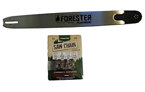 Forester Platinum 24" Bar for Large Husqvarna Chainsaws 3/8 Pitch .050 Gauge Mount 84DL Including 3/8 x 84 DL .050 Gauge Full Chisel Square Tooth Chain 2 Piece Bundle