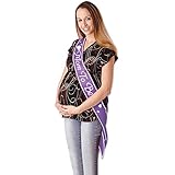 Super Z Outlet Mother to Be Colorful Satin Sash Hearts for Baby Shower Future Expecting Mom Accessory and Decorations Gift (Purple)