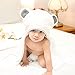 Luxury Organic Bamboo Hooded Baby Towel & Washcloth Set | Extra Large Hooded Bath Towel With Gray Panda Ears For Babies Newborn Toddler Boy Girl |Thick & Soft Unisex Baby Towels With Hood | Great Gift