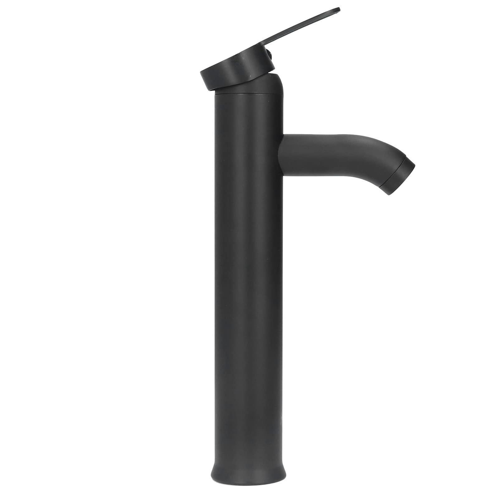 MOUMOUTEN Matte Black Tall Faucet, G1/2 Stainless Steel Bathroom Faucet with 2 Water Hoses, Single Handle Water Tap, for Vessel Sink