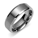8MM Tungsten Carbide Men's Wedding Band Ring in Comfort Fit and Matte Finish Sizes 5 to 16