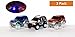 Light Up Replacement Track Race Car Toy | Racing Jeeps (3-Pack) with 3 LED Lights | For Independant and Track Play | Track Accessories Compatible with Most Tracks for Boys and Girls