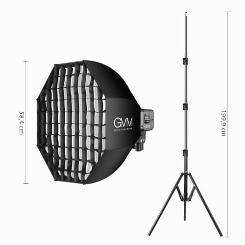 GVM CRI97 80W Video Lamp with Light Box, App Control 2700K-7500K LED Studio Lighting for Photography, Bi-Color Photo Light with 8 Lamp Effects for Youtube Studio Video