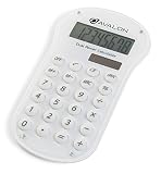 Avalon 8 Digit Dual Powered Easy Grip Handheld Calculator, White