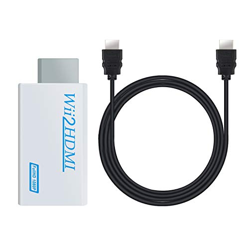 COLFULINE Wii to HDMI Converter Adapter, Wii2 to HDMI 1080P / 720P Output Video Converter & 3.5mm Jack Audio Output with 1M Cable Supports All Wii Display Modes Compatible with Full HD Device