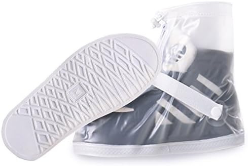 SZAT PRO Rain Boots Shoes Covers Waterproof Reusable Foldable Thicken Sole Overshoes Galoshes For Travelling Cycling Camping Fishing Garden Outdoors Women Men(Transparent XL)