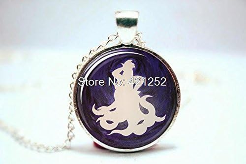 Pretty Lee 2015 Fashion Ursula The Little Mermaid Necklace Glass Photo Cabochon Necklace Christmas gift