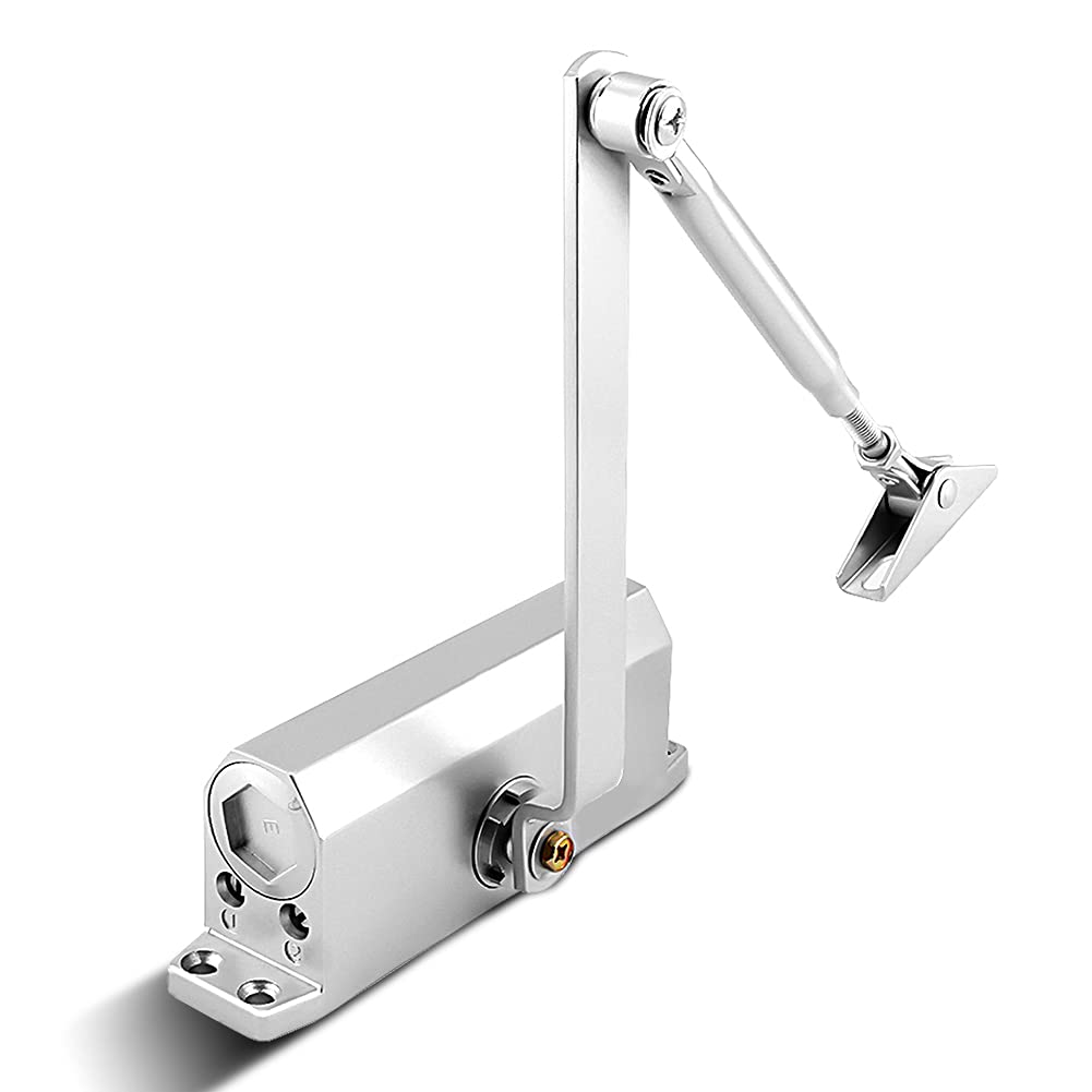 Ejoyous Automatic Heavy Duty Door Closer, Overhead Fire Rated Spring Hydraulic Opener for Interior Commercial or Domestic Use 45-75 kg