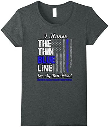 Women's Police flag shirt to honor cop best friend XL Dark Heather