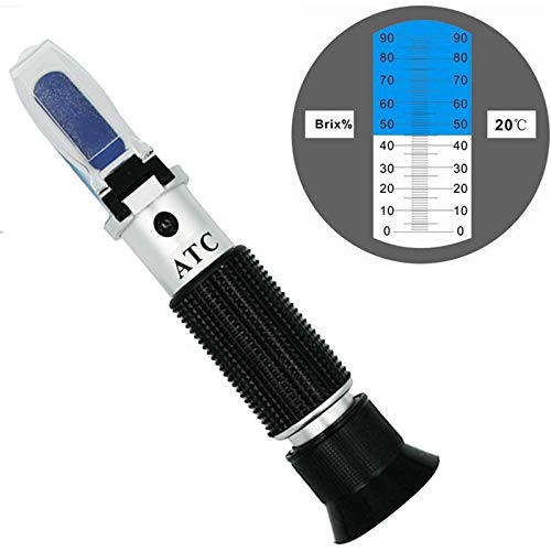Test Optical 0-90% Brix RHB-90ATC Hand Held Brix Refractometer for Sugar Beer Wine Alcohol Fruit Meter Tester Saccharimeter