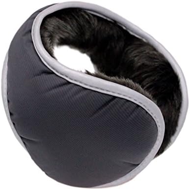 Iuway Unisex Plush Lined Foldable Sport Winter Warm Earmuffs Waterproof (Black)